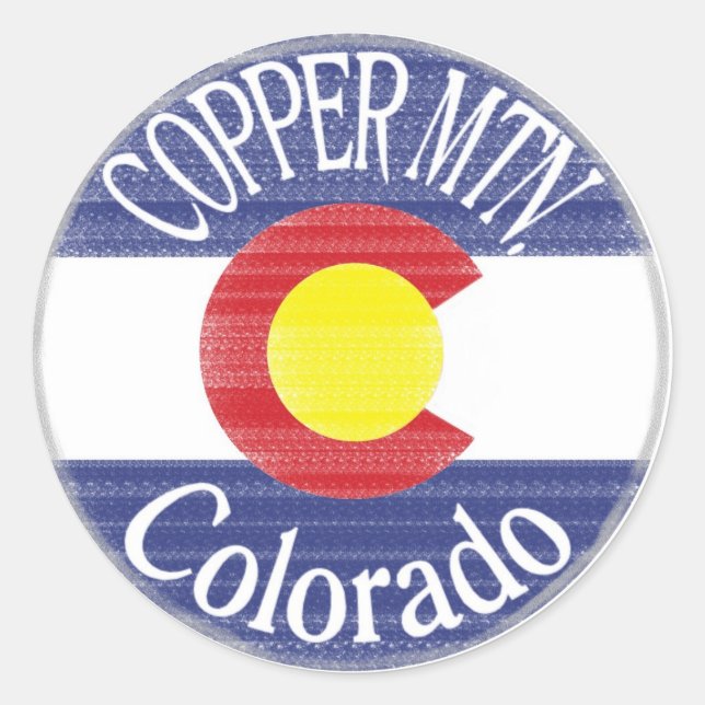 Pegatinas de la bandera del círculo de Copper Moun (Anverso)