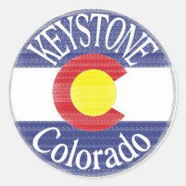 Pegatinas de la bandera del círculo de Keystone Co