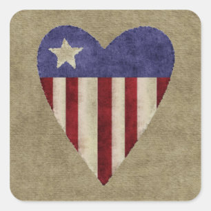 Pegatinas de la bandera del corazón acolchado patr