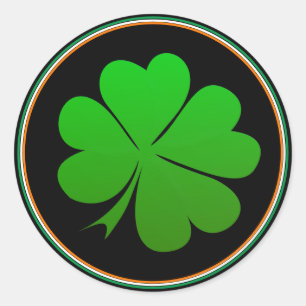 Pegatinas de la bandera irlandesa, Trébol, Suerte,
