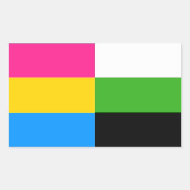 Pegatinas de la bandera pansexual/neutroí (Anverso)
