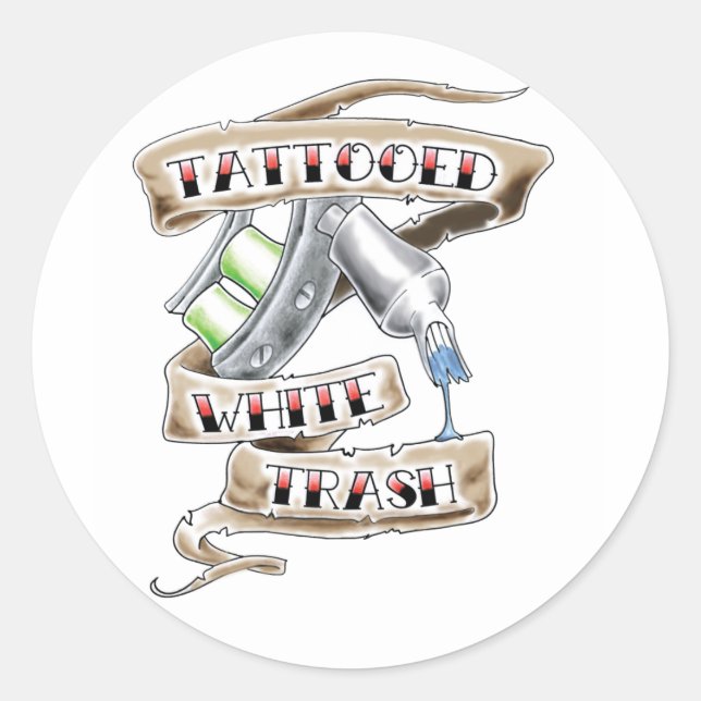 Pegatinas de la Basura Blanca Tattooed (Anverso)