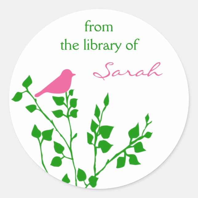 Pegatinas de la Biblioteca del Libro Verde Rosa (Anverso)