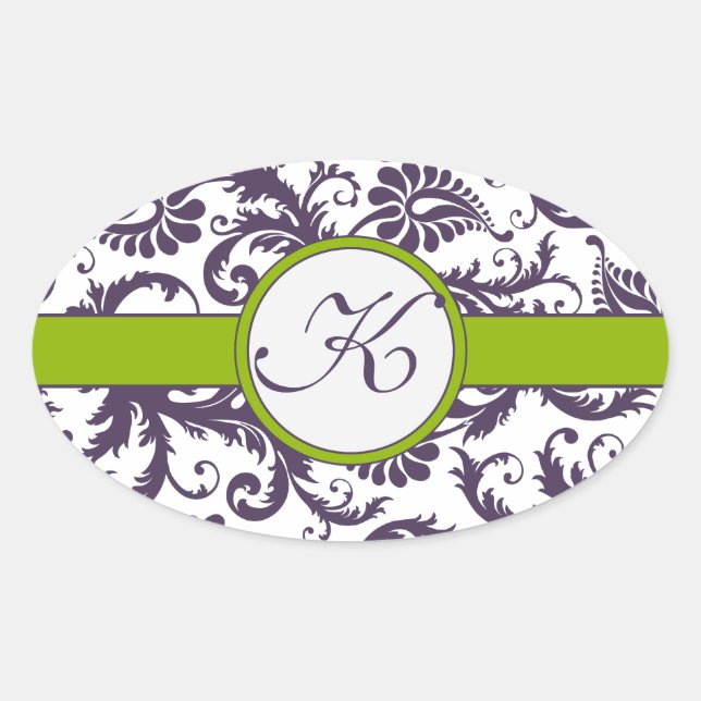 Pegatinas de la boda Apple Green y Lapis Purple Da (Anverso)