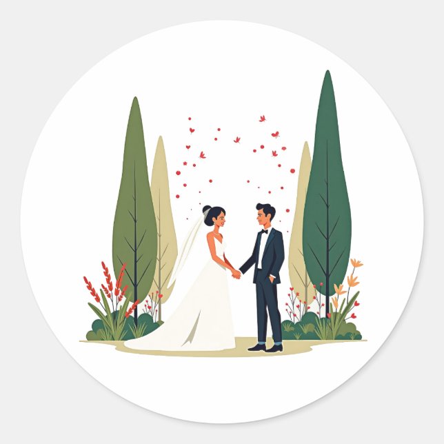 Pegatinas de la boda caprichosa (Anverso)