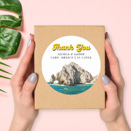 Pegatinas de la boda de Cabo Retro Personalizada