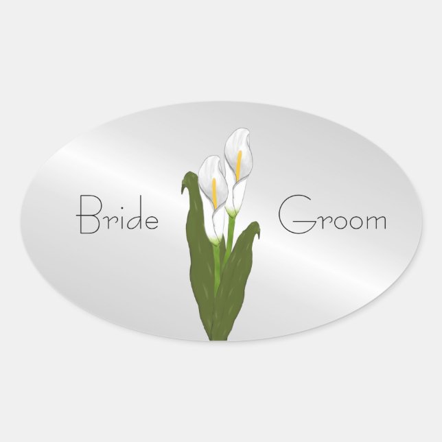 Pegatinas de la boda de la cala del art déco (Anverso)