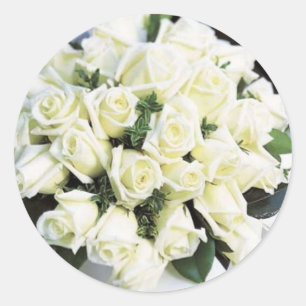 Pegatinas de la boda de la rosa blanca