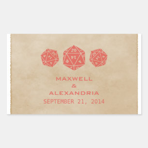 Pegatinas de la boda del jugador de los dados del 