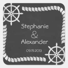Pegatinas de la Boda Náutica de Chalkboard
