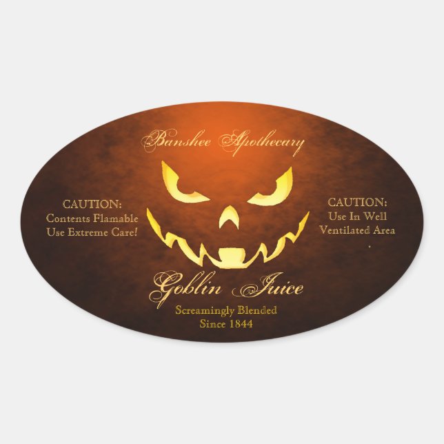 Pegatinas de la botella de Halloween del jugo del (Anverso)