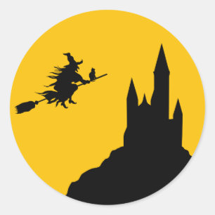 Pegatinas de la bruja del vuelo de Halloween