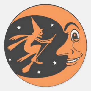 Pegatinas de la Bruja y la Luna de Halloween