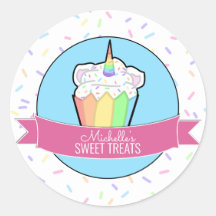 Pegatinas de la caja de pasteles Rainbow Unicorn