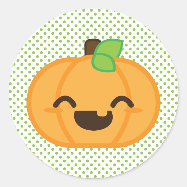 Pegatinas de la Calabaza Kawaii Jack O Lantern (Anverso)