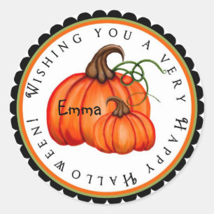 Pegatinas de la calabaza y de la invitación de