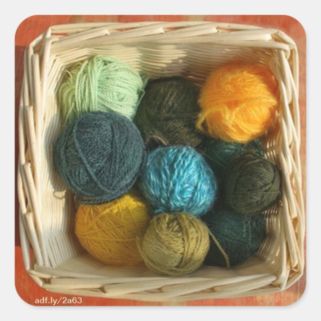 Pegatinas de la canasta de Yarn Square (Anverso)