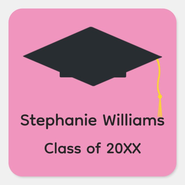 Pegatinas de la capa negra de graduación (Anverso)