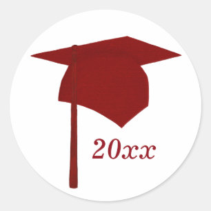 Pegatinas de la capa roja de graduación, clase de