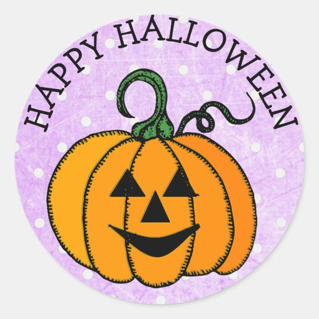 Pegatinas de la cara de calabaza feliz de Hallowee (Anverso)