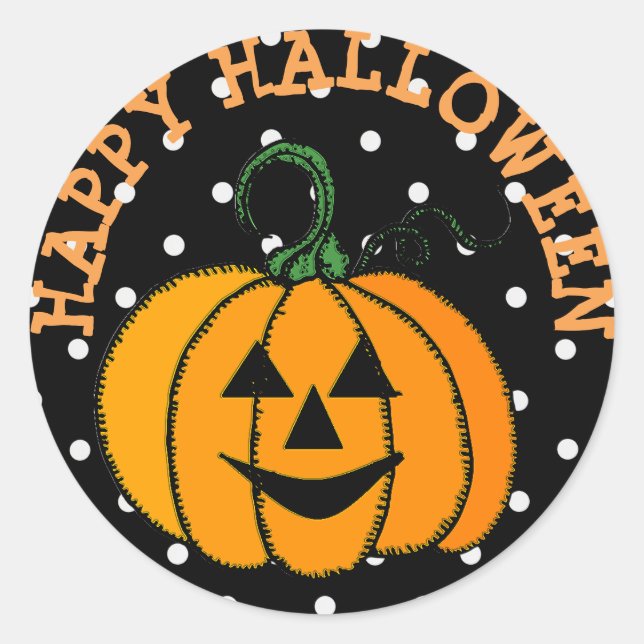 Pegatinas de la cara de calabaza feliz de Hallowee (Anverso)