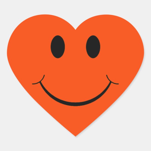 Pegatinas de la cara de corazón naranja (Anverso)