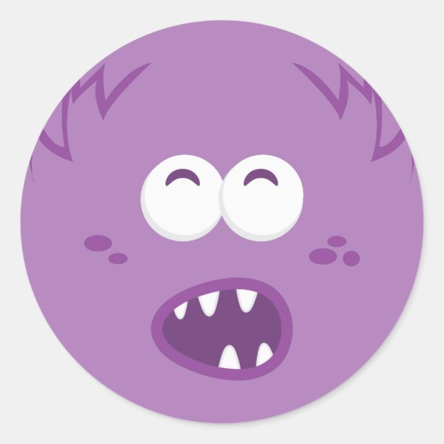 Pegatinas de la cara de monstruo morado (Anverso)