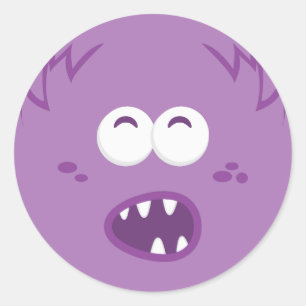 Pegatinas de la cara de monstruo morado