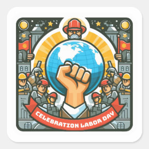 Pegatinas de la celebración del Día del Trabajo
