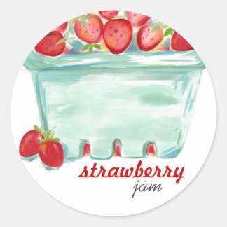 Pegatinas de la cesta de fresas