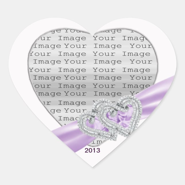 Pegatinas de la cinta de lavanda del corazón del p (Anverso)