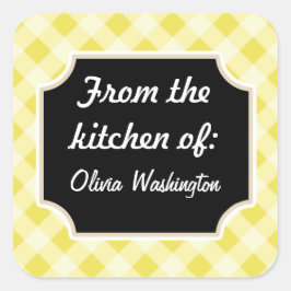 Pegatinas de la cocina de Gingham amarillo