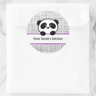 Pegatinas de la cocina morada en pandas negras