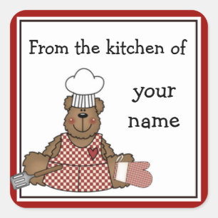 Pegatinas de la cocina personalizada Teddy Bear