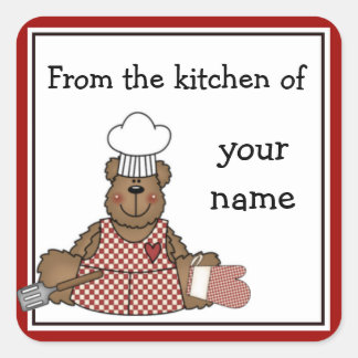 Pegatinas de la cocina personalizada Teddy Bear