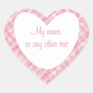 Pegatinas de la COMPROBACIÓN PINK QUILT Heart Matt