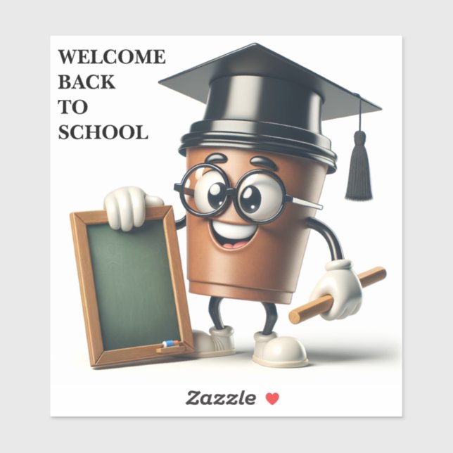 Pegatinas de la Copa de Café de la escuela (Hoja)