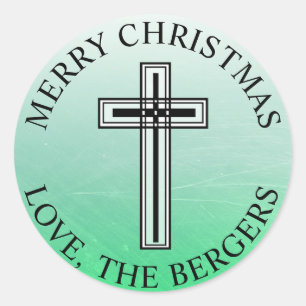 Pegatinas de la Cruz Verde y Negra Personalizados