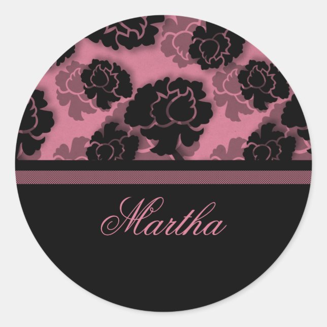 Pegatinas de la Decadencia Floral Grungy, rosa (Anverso)