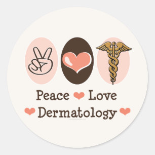 Pegatinas de la dermatología del amor de la paz