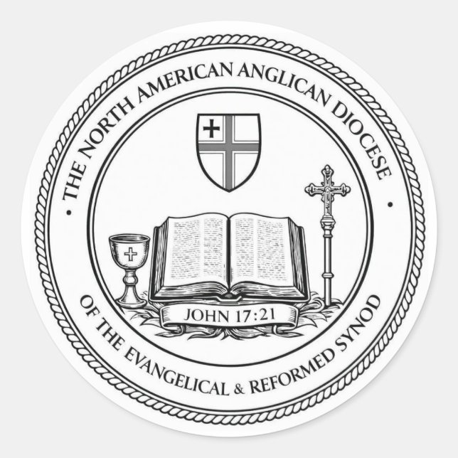 Pegatinas de la Diócesis Anglicana del Sínodo E&R (Anverso)