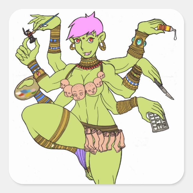 Pegatinas de la diosa Kazuzu (Anverso)