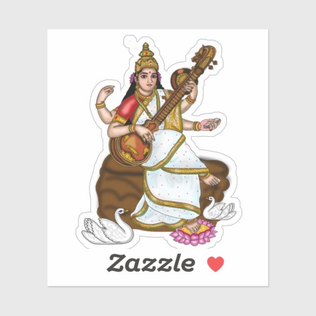 Pegatinas de la Diosa Saraswati (Hoja)