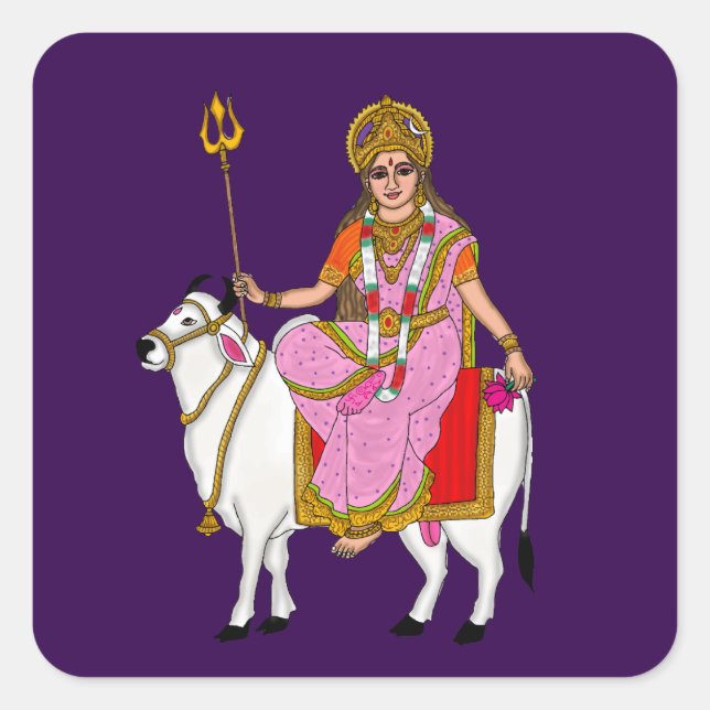 Pegatinas de la Diosa Shailputri (Anverso)