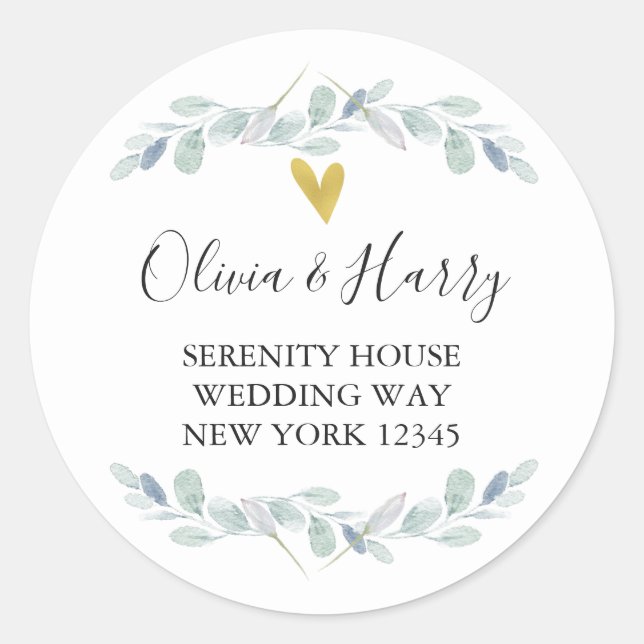 Pegatinas de la dirección de retorno de Eucalipto  (Anverso)