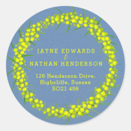 Pegatinas de la dirección del boda de lavado amari