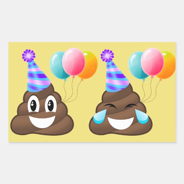 Pegatinas de la Emoji Birthday Party Poopers (Anverso)