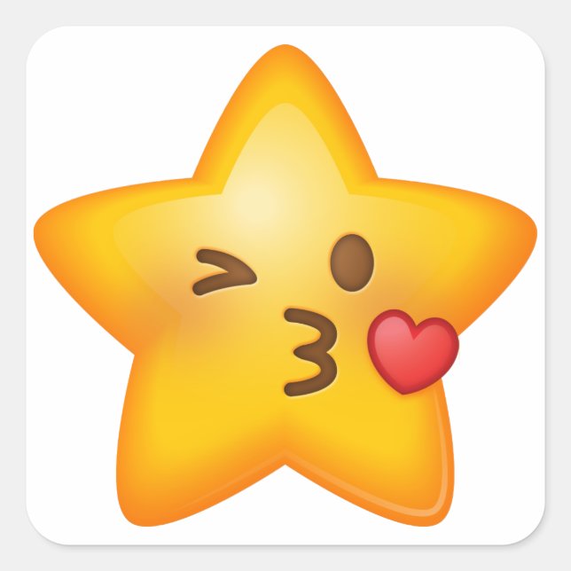 Pegatinas de la emoji de la estrella de Kissy (Anverso)