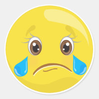 Pegatinas de la Emoji del Lloramiento Triste
