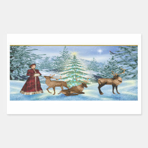 Pegatinas de la escena del invierno del navidad